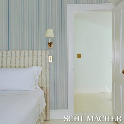 SCHUMACHER  STRIPED WALLCOVERINGS AUDREY STRIPE   Blues   - 5018181