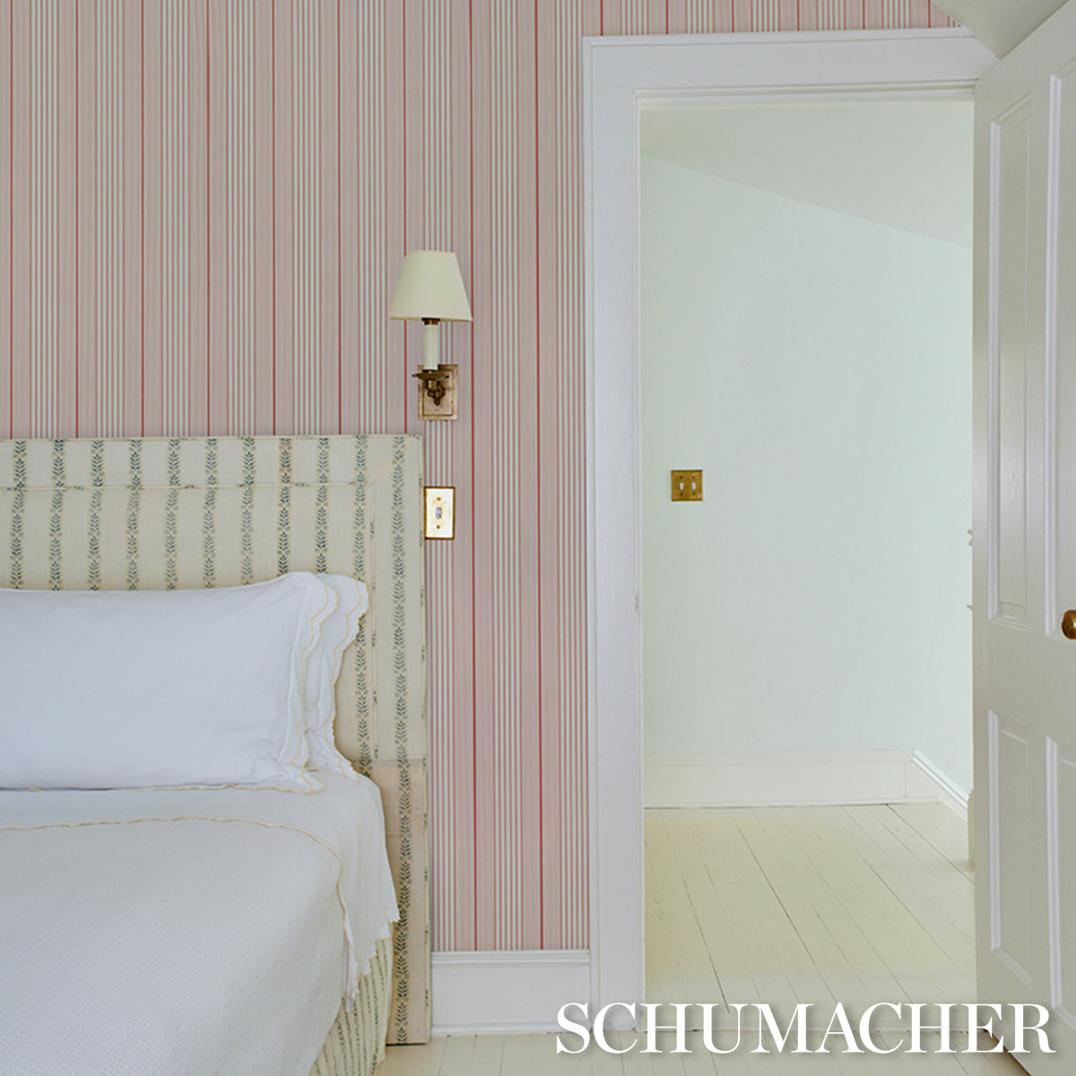 SCHUMACHER  STRIPED WALLCOVERINGS AUDREY STRIPE   Pink   - 5018182