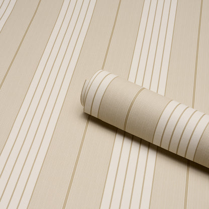 SCHUMACHER  STRIPED WALLCOVERINGS AUDREY STRIPE   Sand   - 5018183