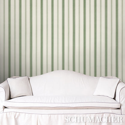 SCHUMACHER  STRIPED WALLCOVERINGS COCO STRIPE   Green   - 5018190