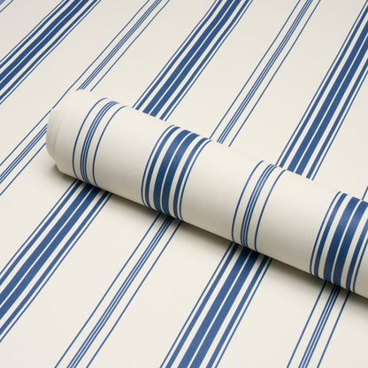 SCHUMACHER  STRIPED WALLCOVERINGS COCO STRIPE   Indigo   - 5018194