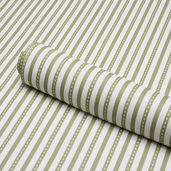 SCHUMACHER  STRIPED WALLCOVERINGS MATHIS TICKING STRIPE   Leaf   - 5018203