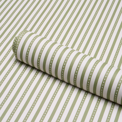 SCHUMACHER  STRIPED WALLCOVERINGS MATHIS TICKING STRIPE   Leaf   - 5018203