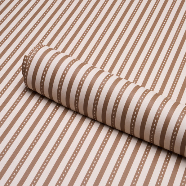 SCHUMACHER  STRIPED WALLCOVERINGS MATHIS TICKING STRIPE   Umber   - 5018205