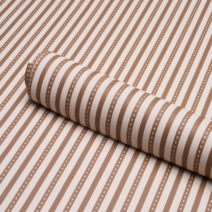 SCHUMACHER  STRIPED WALLCOVERINGS MATHIS TICKING STRIPE   Umber   - 5018205