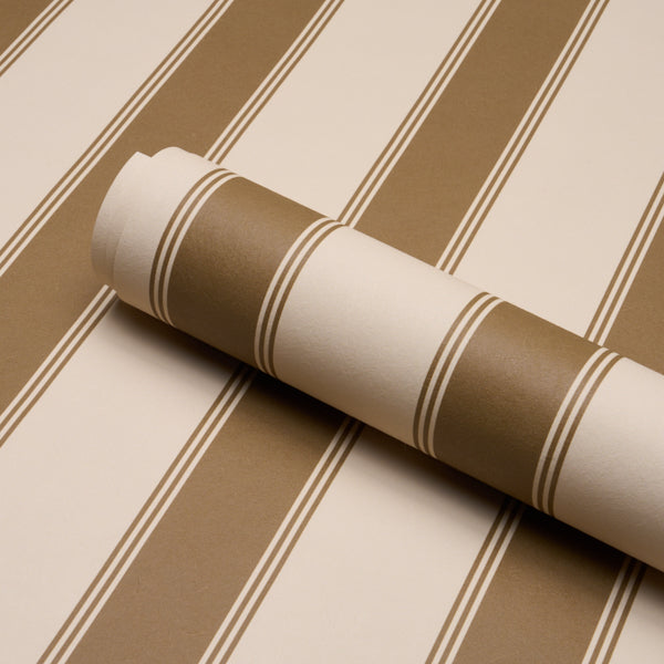 SCHUMACHER  STRIPED WALLCOVERINGS RAFE STRIPE   Chocolate   - 5018210