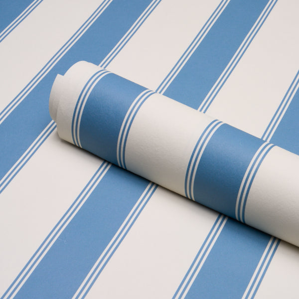 SCHUMACHER  STRIPED WALLCOVERINGS RAFE STRIPE   Azure   - 5018214