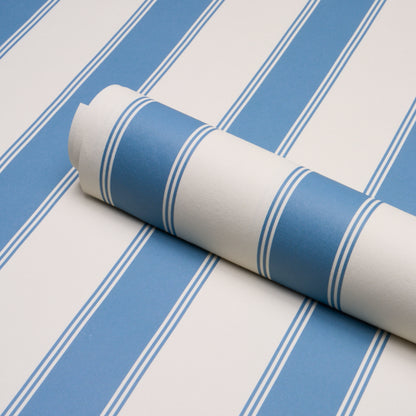 SCHUMACHER  STRIPED WALLCOVERINGS RAFE STRIPE   Azure   - 5018214