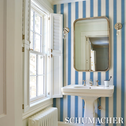 SCHUMACHER  STRIPED WALLCOVERINGS RAFE STRIPE   Azure   - 5018214