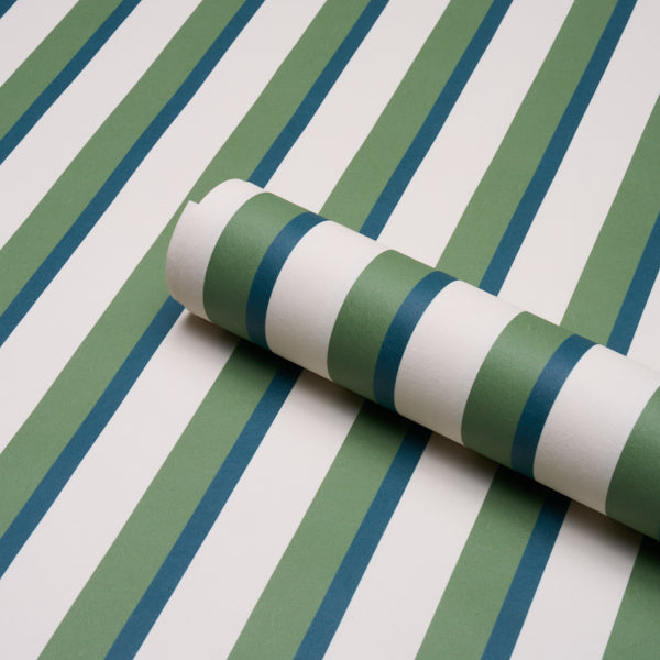 SCHUMACHER  STRIPED WALLCOVERINGS RIGSBY STRIPE   Peacock   - 5018220