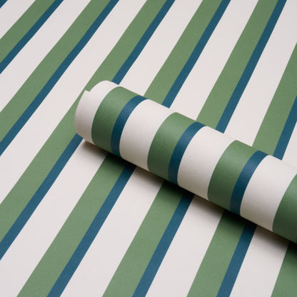 SCHUMACHER  STRIPED WALLCOVERINGS RIGSBY STRIPE   Peacock   - 5018220