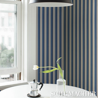 SCHUMACHER  STRIPED WALLCOVERINGS RIGSBY STRIPE   Delft   - 5018221