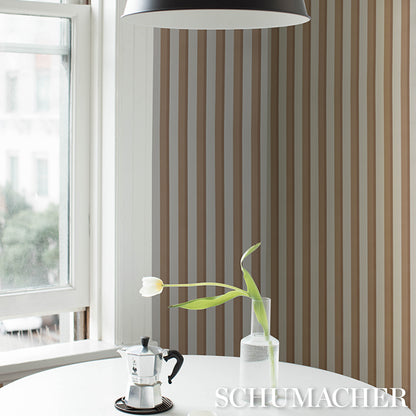 SCHUMACHER  STRIPED WALLCOVERINGS RIGSBY STRIPE   Driftwood   - 5018223
