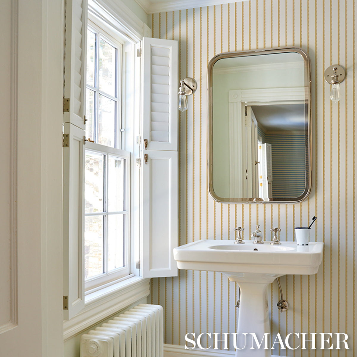 SCHUMACHER  STRIPED WALLCOVERINGS TYLA STRIPE   Butternut   - 5018233