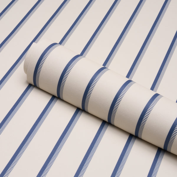 SCHUMACHER  STRIPED WALLCOVERINGS TYLA STRIPE   Indigo   - 5018234