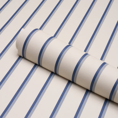 SCHUMACHER  STRIPED WALLCOVERINGS TYLA STRIPE   Indigo   - 5018234