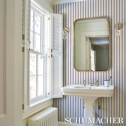 SCHUMACHER  STRIPED WALLCOVERINGS TYLA STRIPE   Indigo   - 5018234