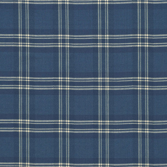 SCHUMACHER  A COUNTRY LIFE CHECK RUSTIQUE WOVEN WOVEN ATLANTIC BLUE   - 50204