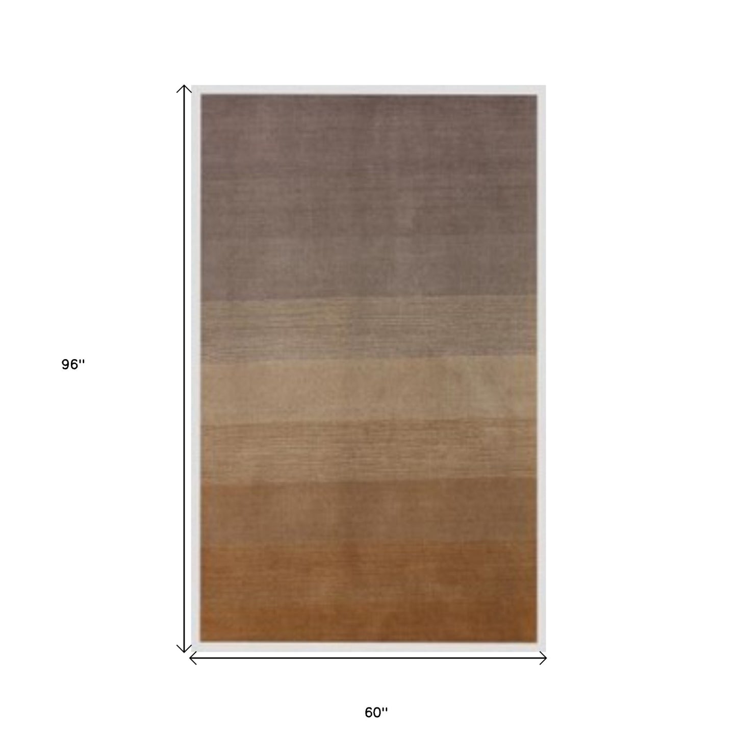 5' X 8' Gold And Rust Ombre Hand Loomed Area Rug