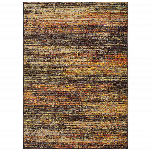 2' X 3' Orange Red Abstract Power Loom Area Rug