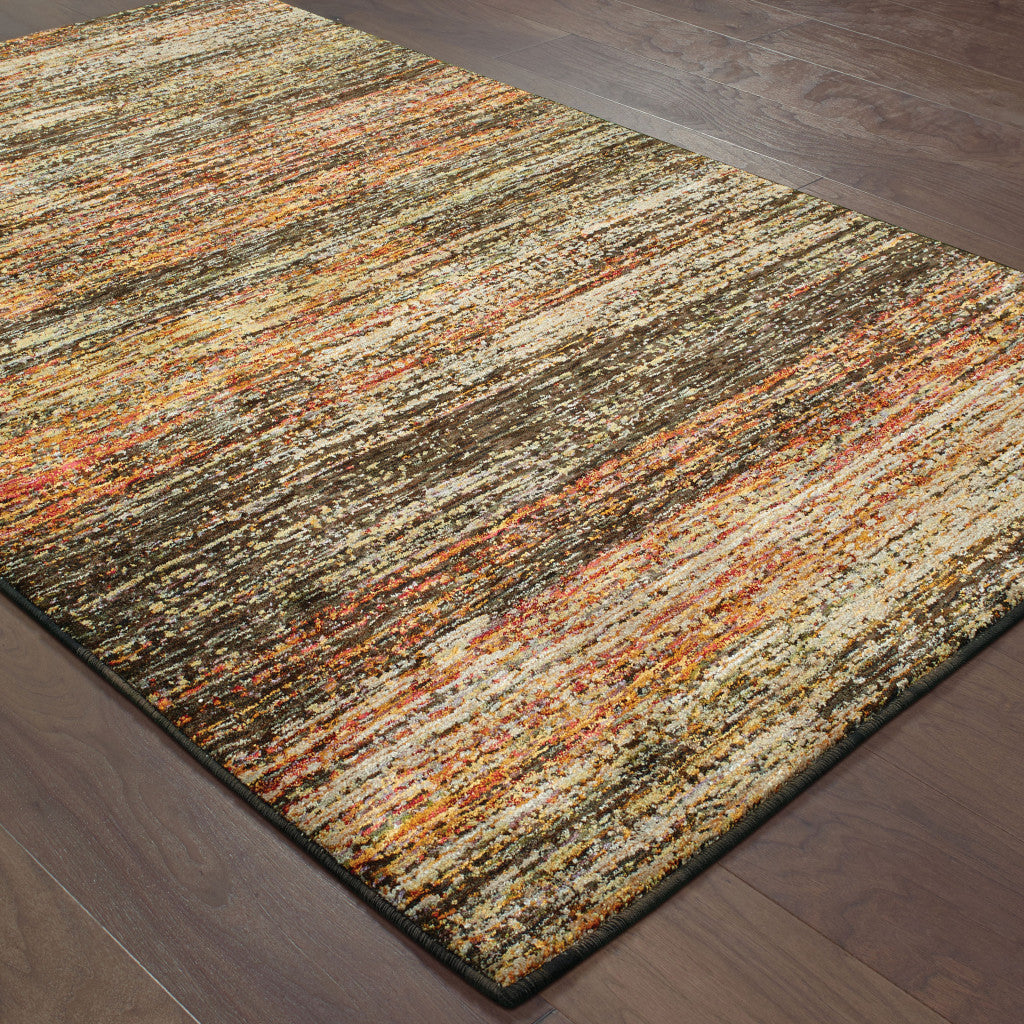 2' X 3' Orange Red Abstract Power Loom Area Rug