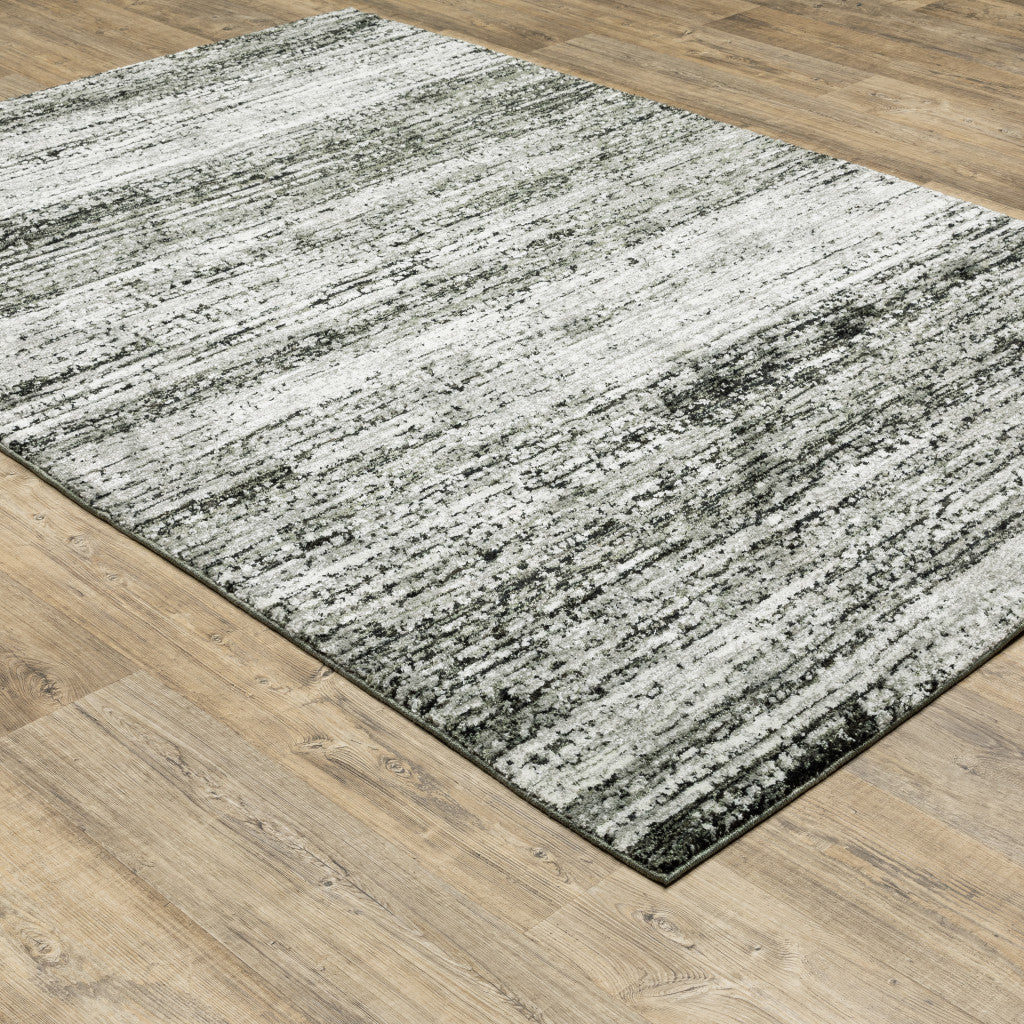 2' X 3' Gray and Ivory Abstract Power Loom Area Rug