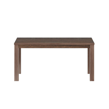 Rustic brown wooden coffee table with rectangular top and solid block legs; warm wood grain for the living room.