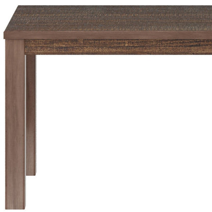 35" espresso solid wood dining table with straight legs and a textured dark tabletop.