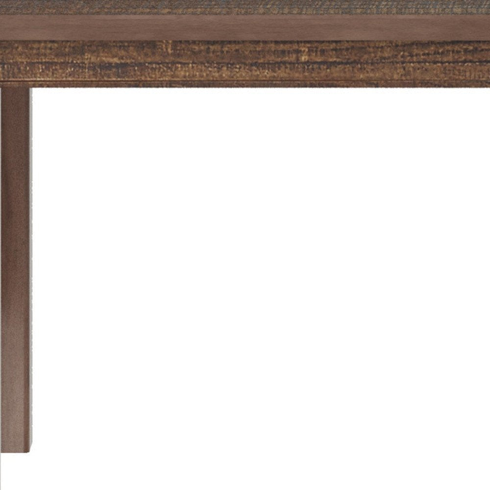 Espresso solid wood dining table with rectangular top and straight legs in mid-century modern style.