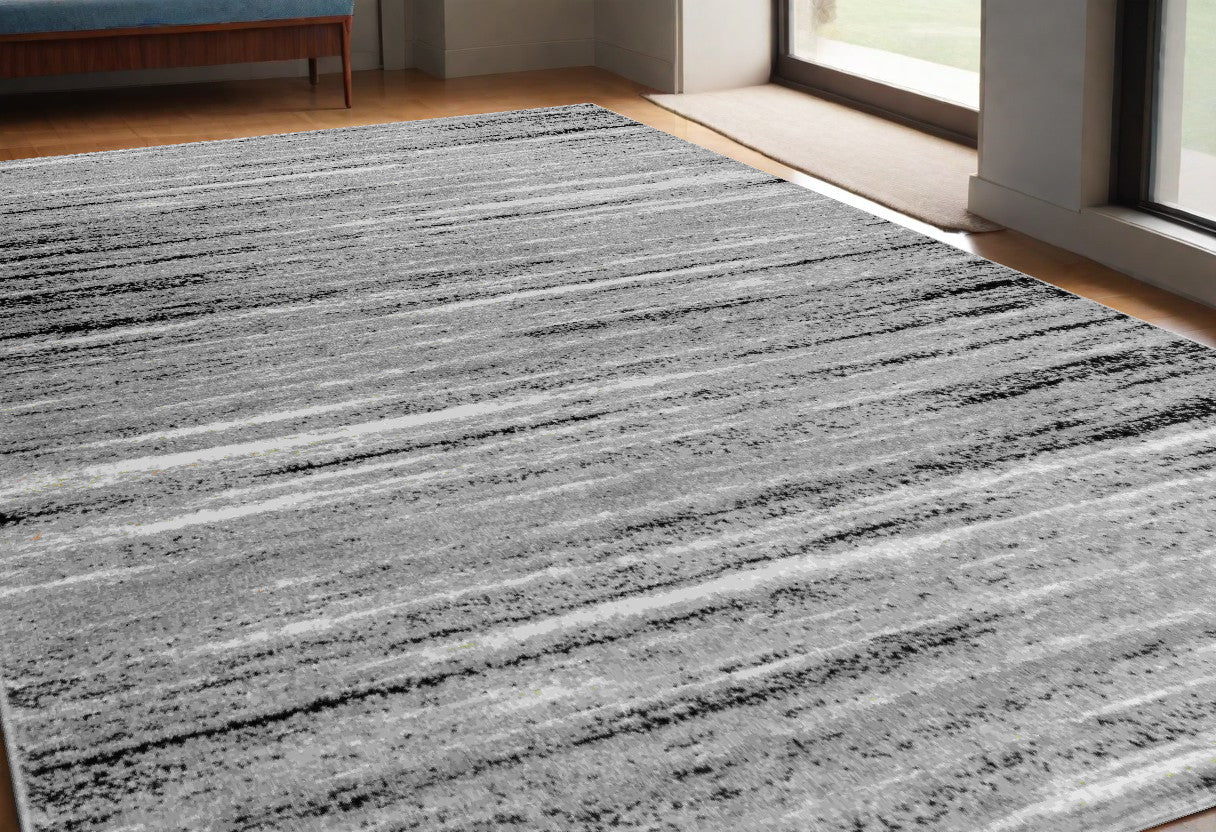 5' X 8' Grey Abstract Area Rug