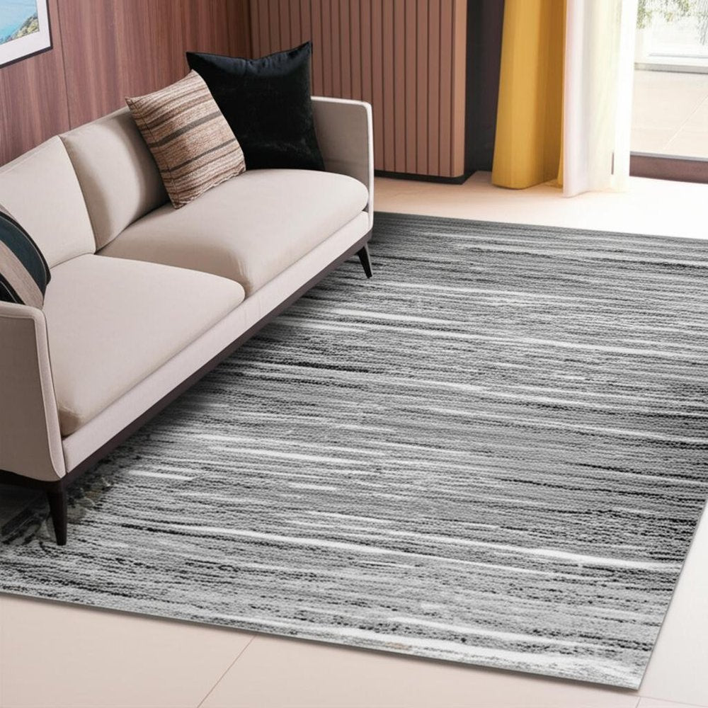 5' X 8' Grey Abstract Area Rug