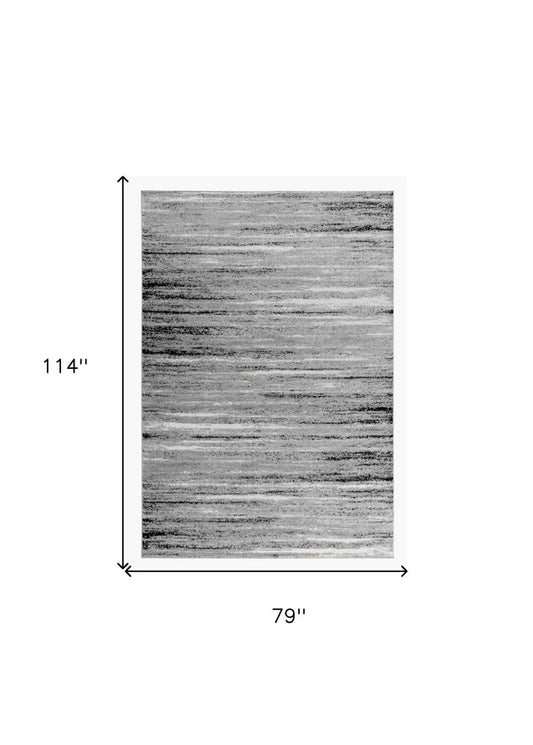 7' X 10' Grey Abstract Area Rug
