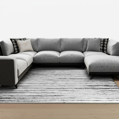 8' X 11' Grey Abstract Area Rug