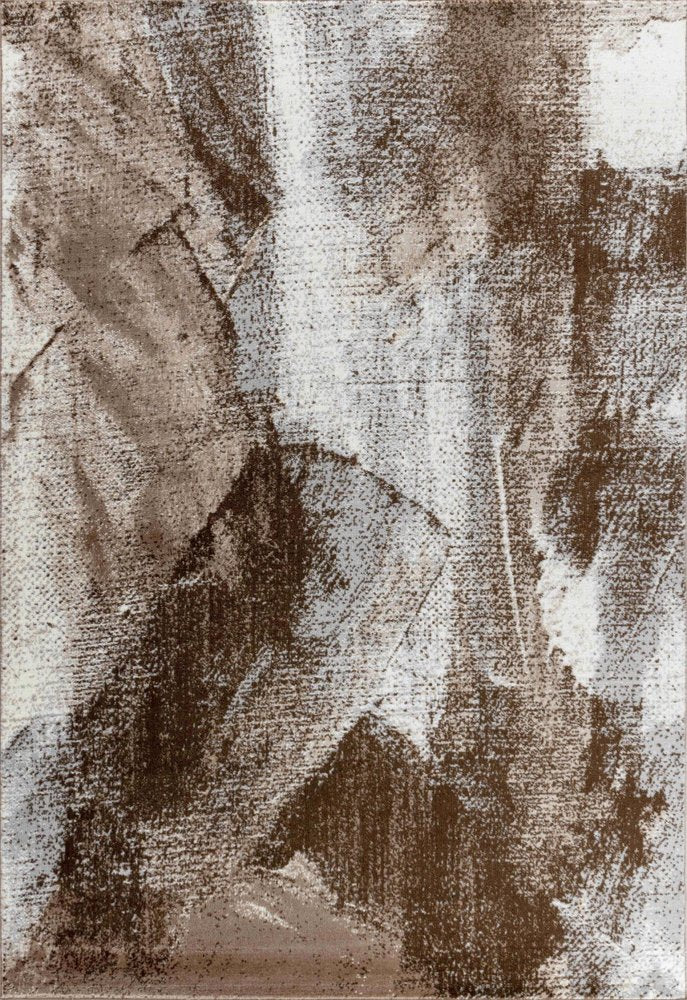 7' X 10' Brown Abstract Area Rug