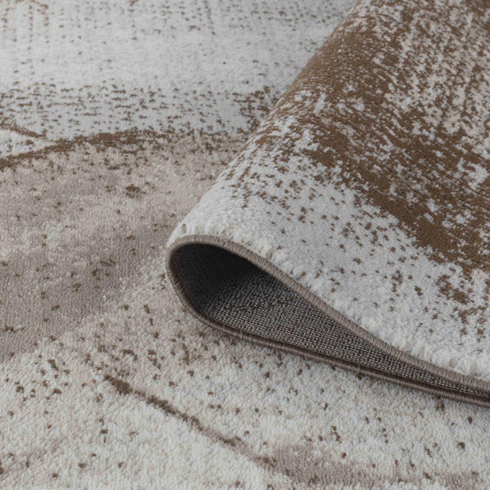 7' X 10' Brown Abstract Area Rug