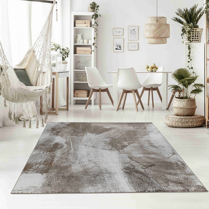 8' X 11' Brown Abstract Area Rug