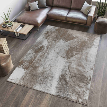 8' X 11' Brown Abstract Area Rug