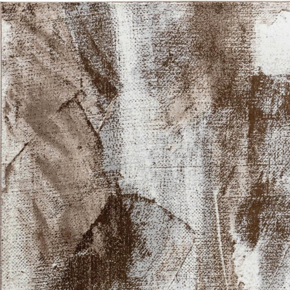 8' X 11' Brown Abstract Area Rug