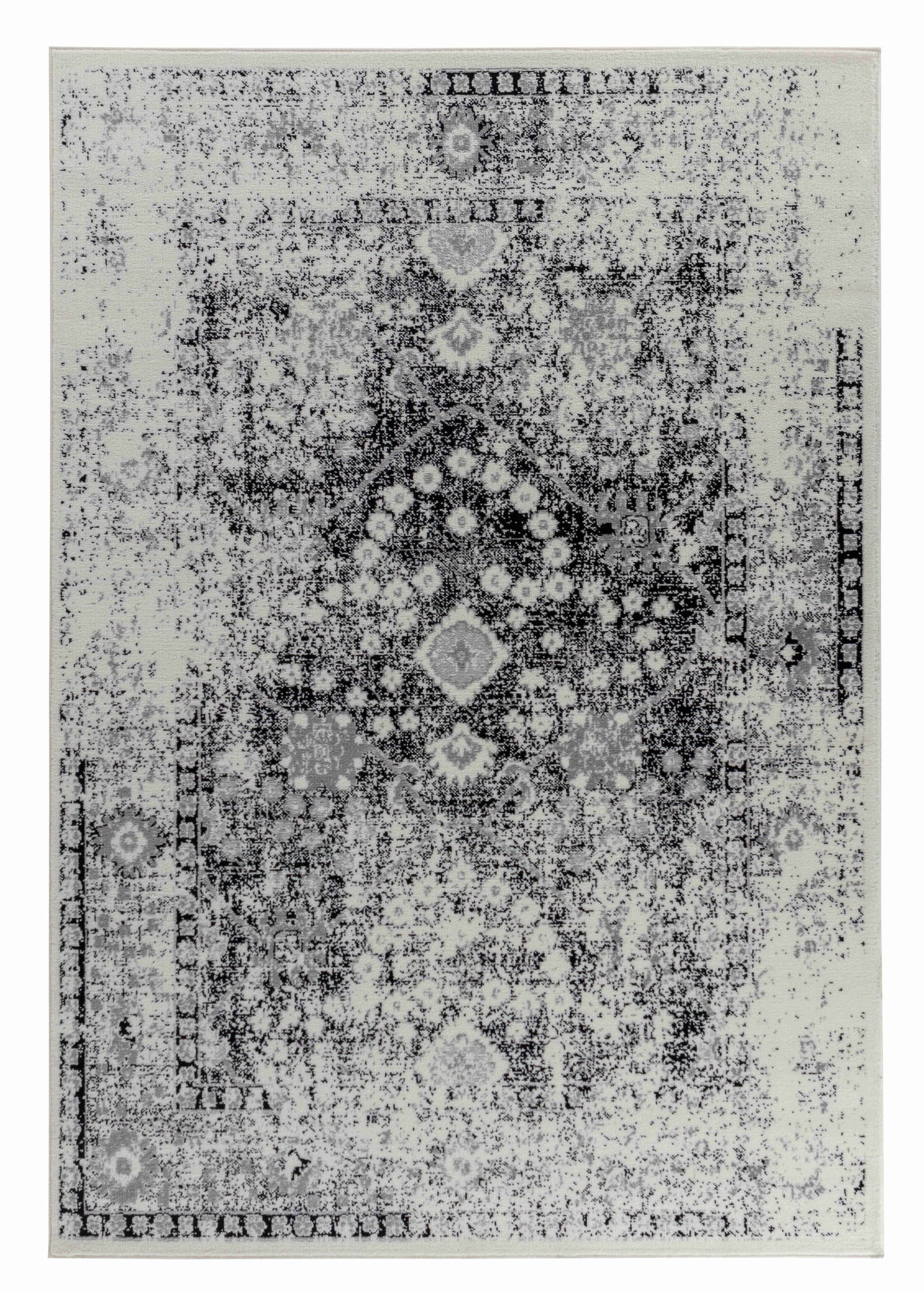 5' X 8' Black Oriental Area Rug