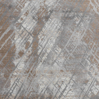 5' X 8' Brown Abstract Area Rug