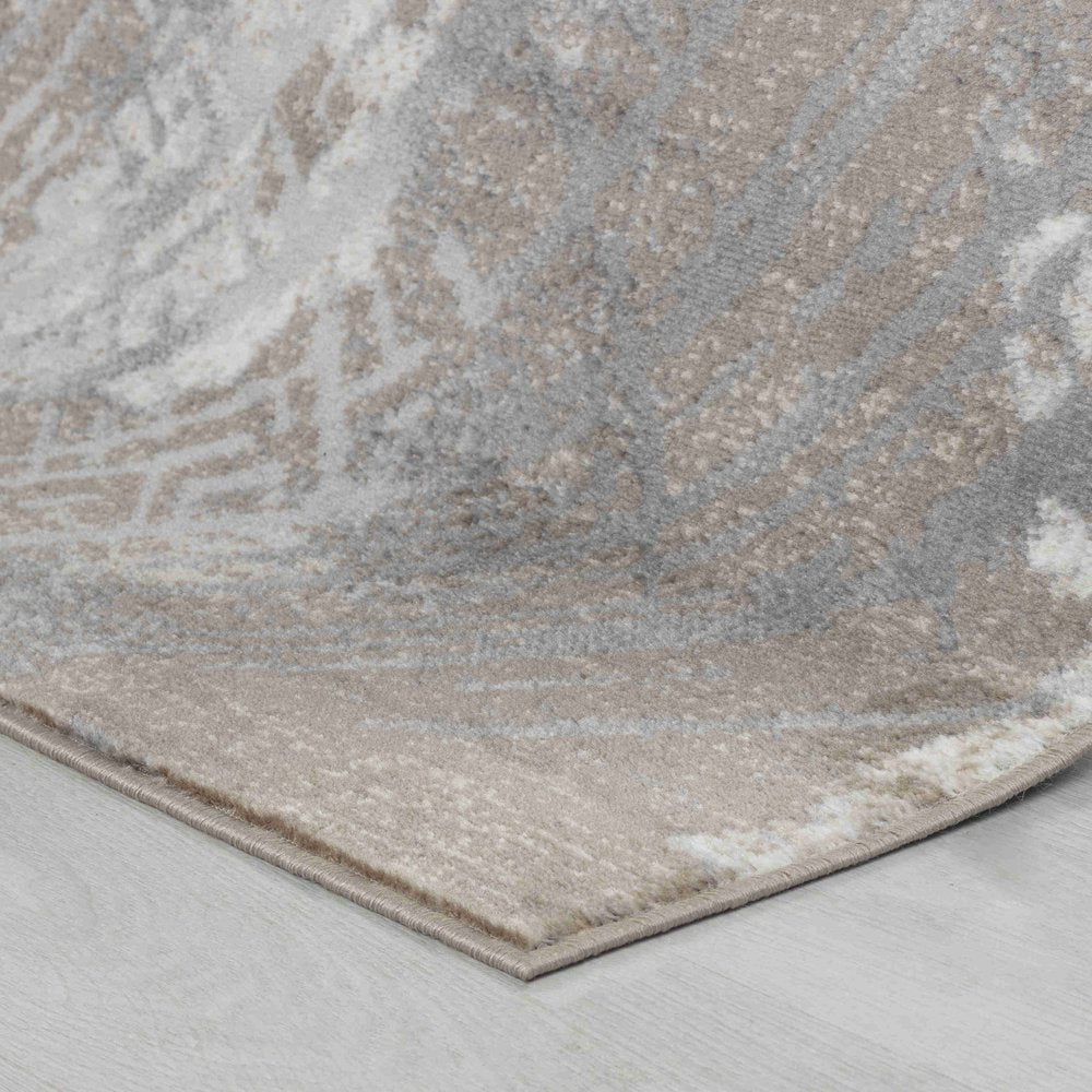7' X 10' Brown Abstract Area Rug