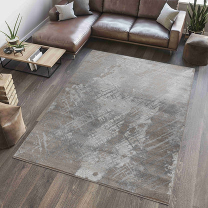 7' X 10' Brown Abstract Area Rug