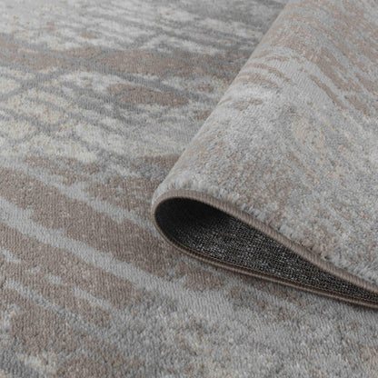 7' X 10' Brown Abstract Area Rug