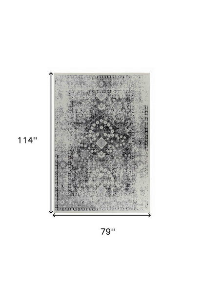 7' X 10' Brown Abstract Area Rug