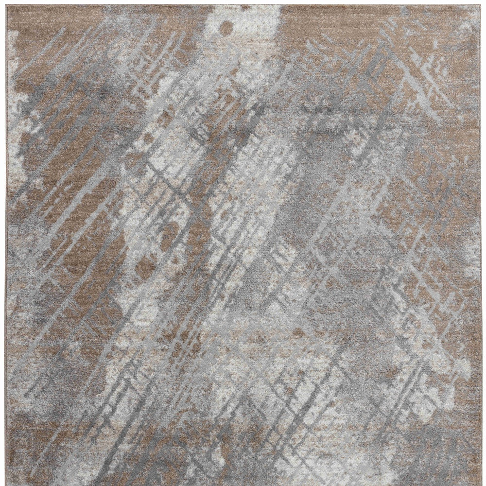 8' X 11' Brown Abstract Area Rug