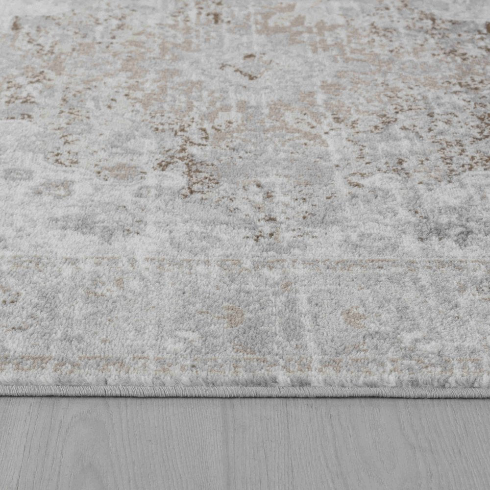 5' X 8' Brown Oriental Area Rug