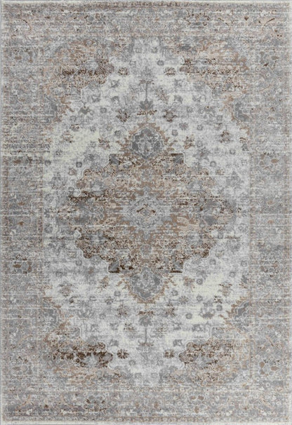 5' X 8' Brown Oriental Area Rug