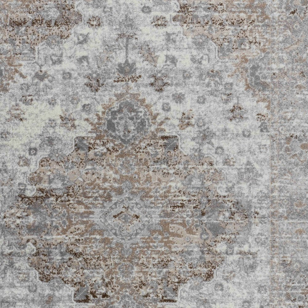 5' X 8' Brown Oriental Area Rug