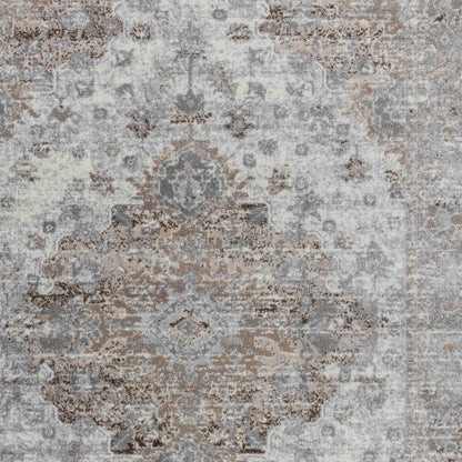 5' X 8' Brown Oriental Area Rug