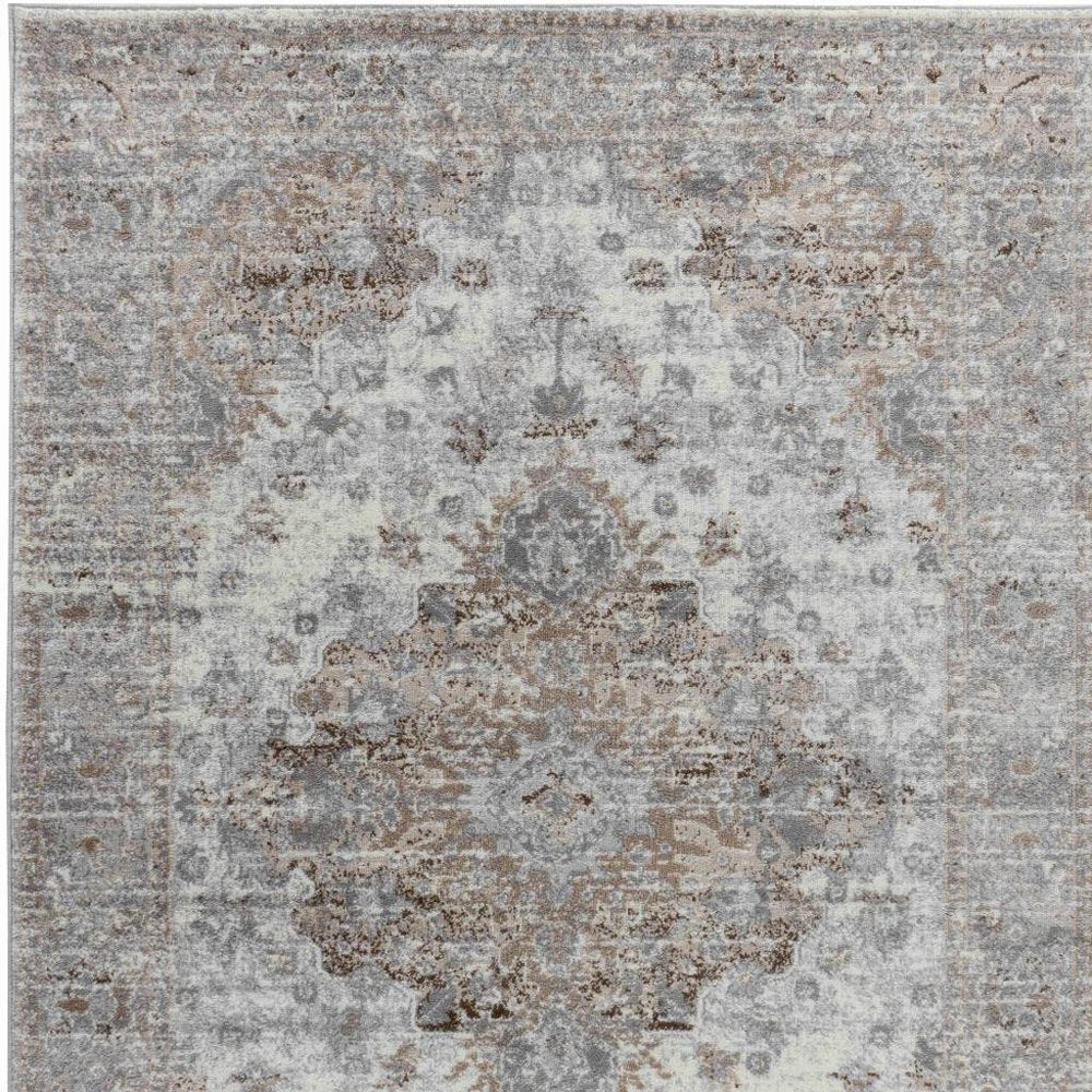 7' X 10' Brown Oriental Area Rug